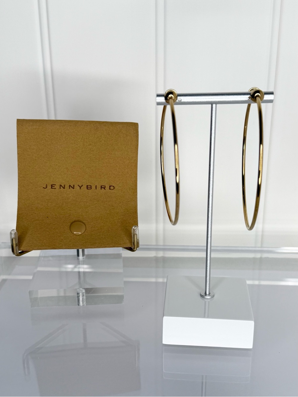Jenny Bird Staple Hoop Earrings - Large - Gold tone - 14k plated with dusty! 🔥 - Picture 4 of 4